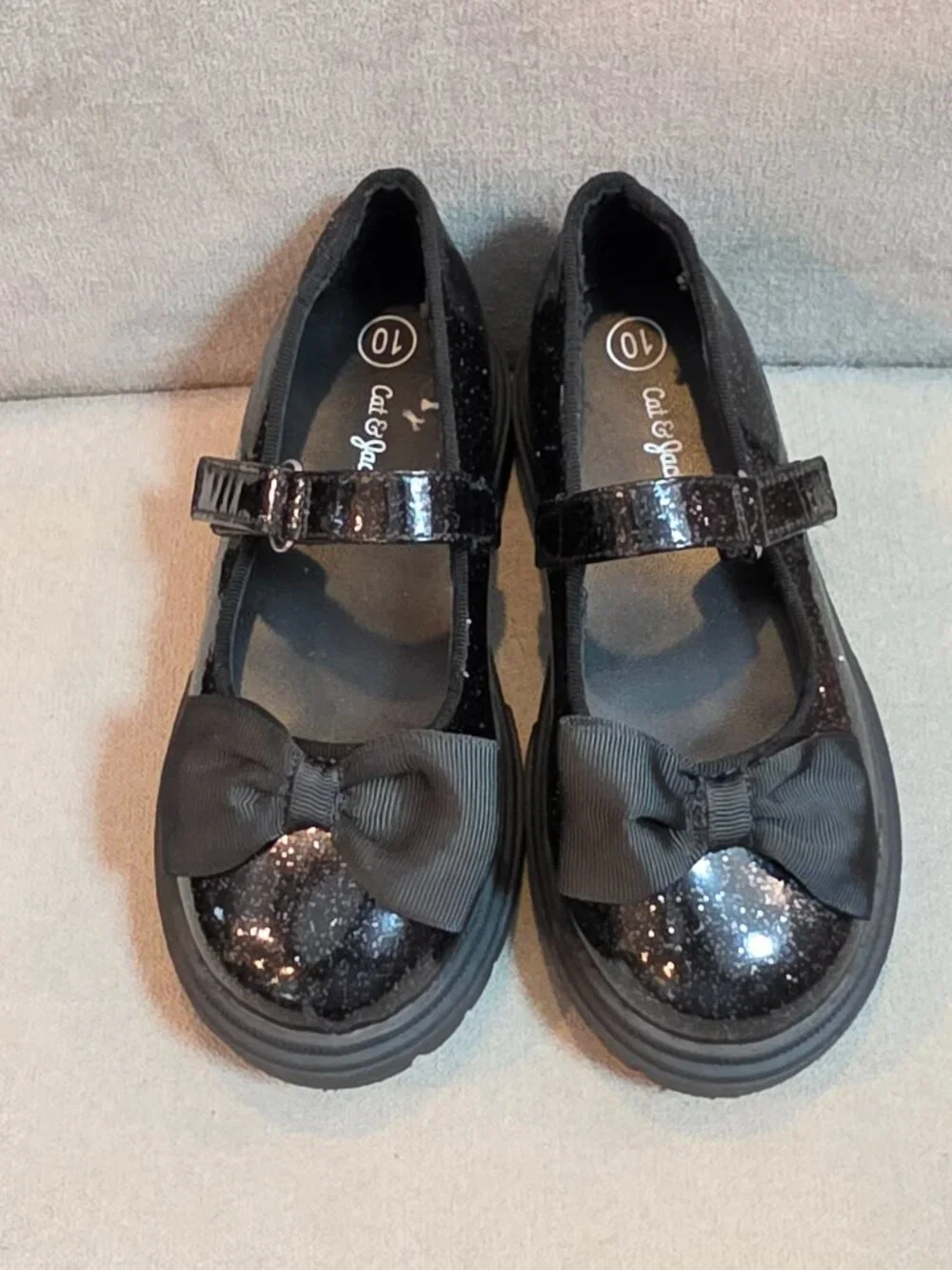 Cat & Jack Toddler Girl's Bridget Bow Glitter Mary Jane Shoes
